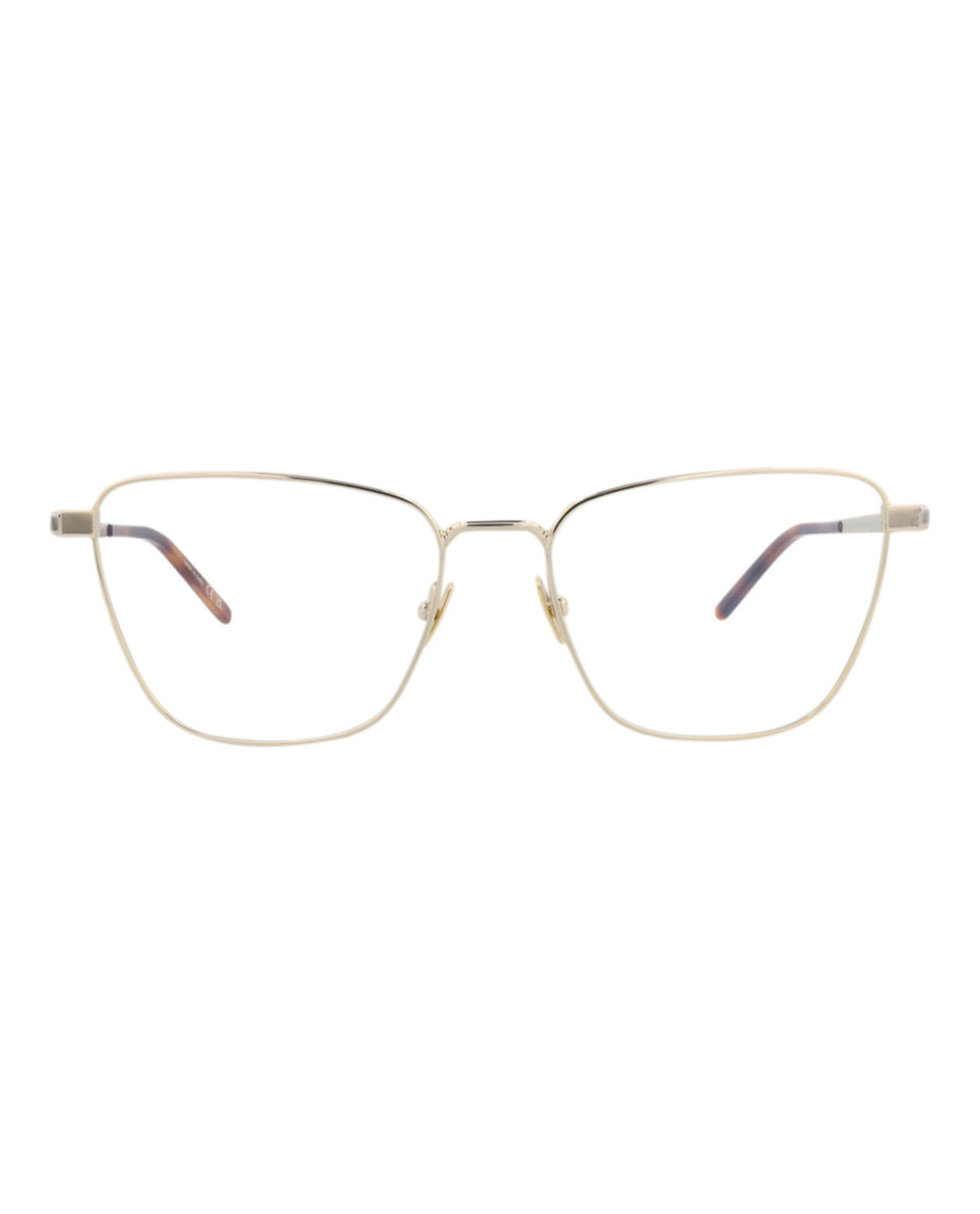 Saint Laurent Womens Cat Eye Gold Gold Transparent Fashion Designer Eyewear