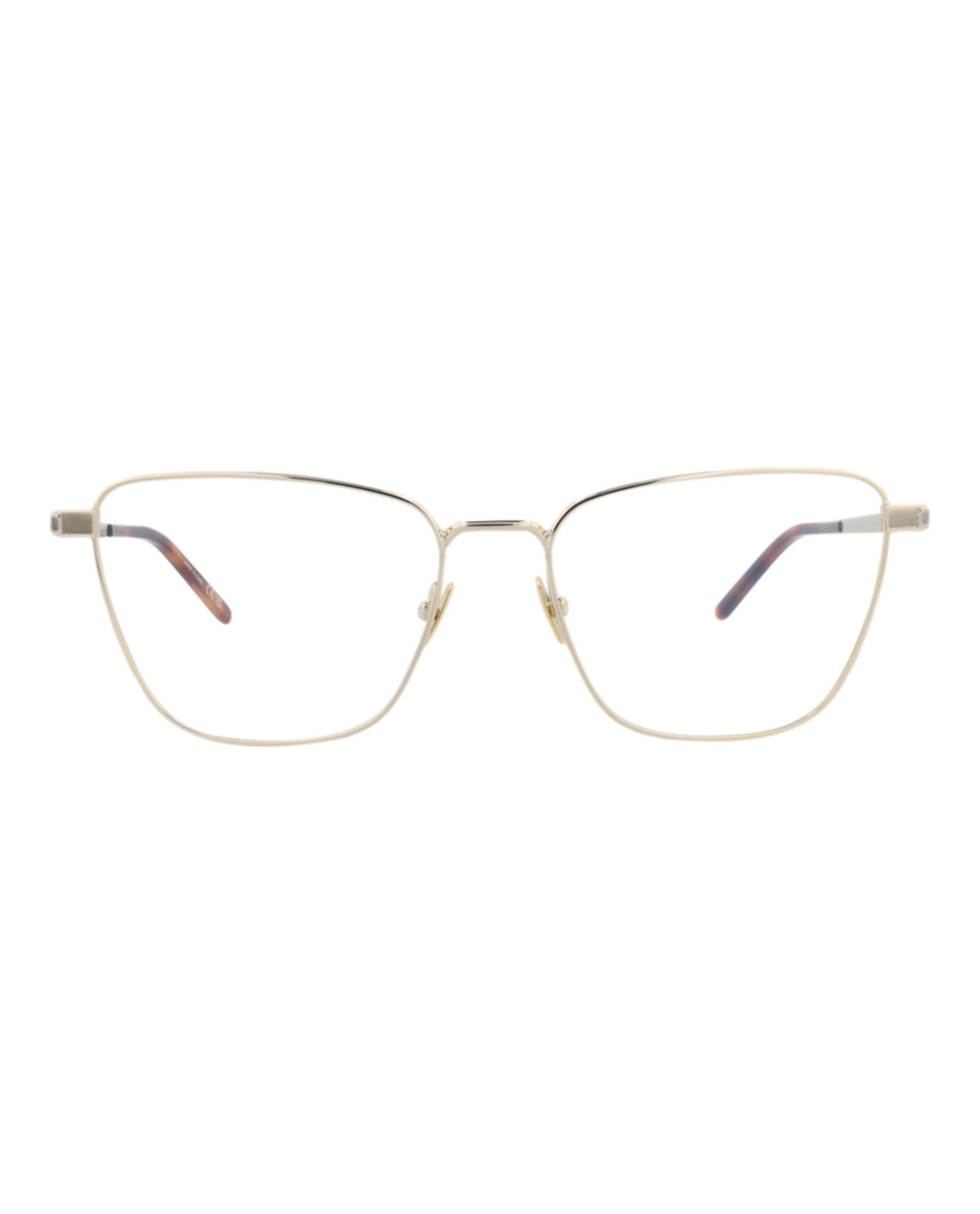 Saint Laurent Womens Cat Eye Gold Gold Transparent Fashion Designer Eyewear