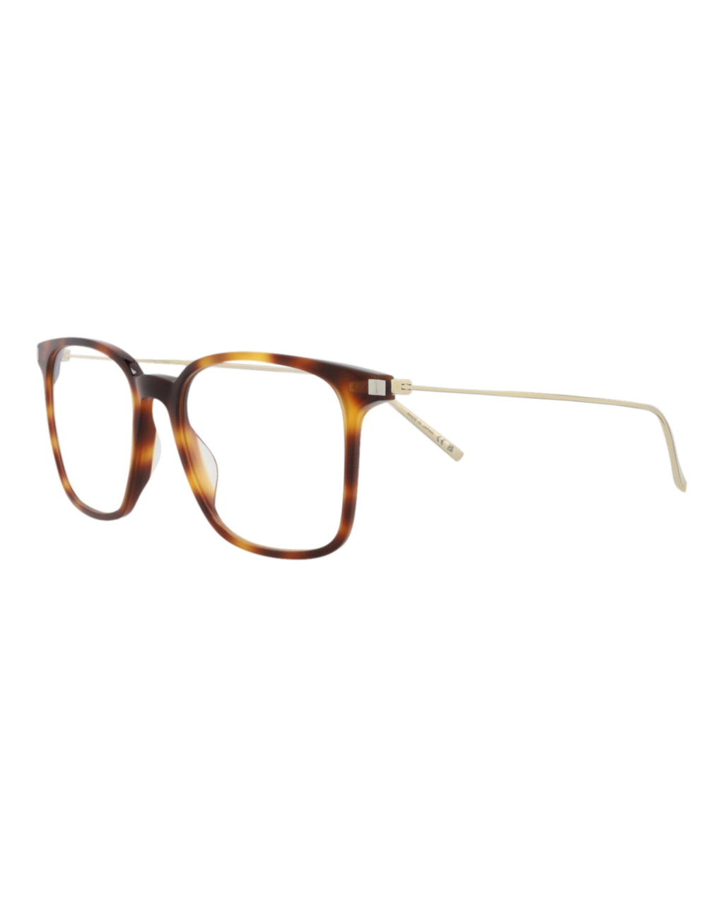 Saint Laurent Womens Square/Rectangle Havana Gold Transparent Fashion Designer Eyewear