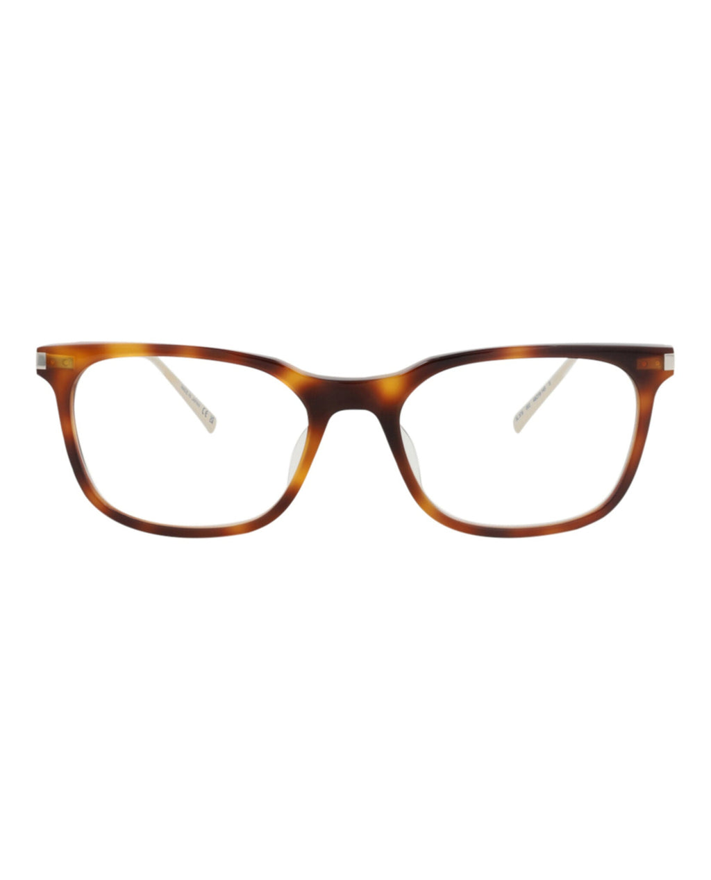 Saint Laurent Womens Square/Rectangle Havana Gold Transparent Fashion Designer Eyewear