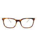 Saint Laurent Womens Square/Rectangle Havana Gold Transparent Fashion Designer Eyewear