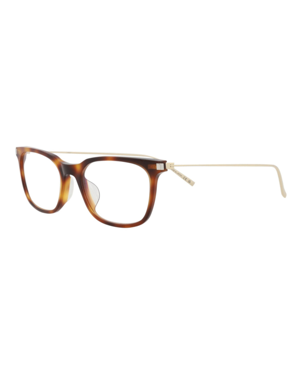 Saint Laurent Womens Square/Rectangle Havana Gold Transparent Fashion Designer Eyewear