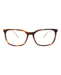 Saint Laurent Womens Square/Rectangle Havana Gold Transparent Fashion Designer Eyewear