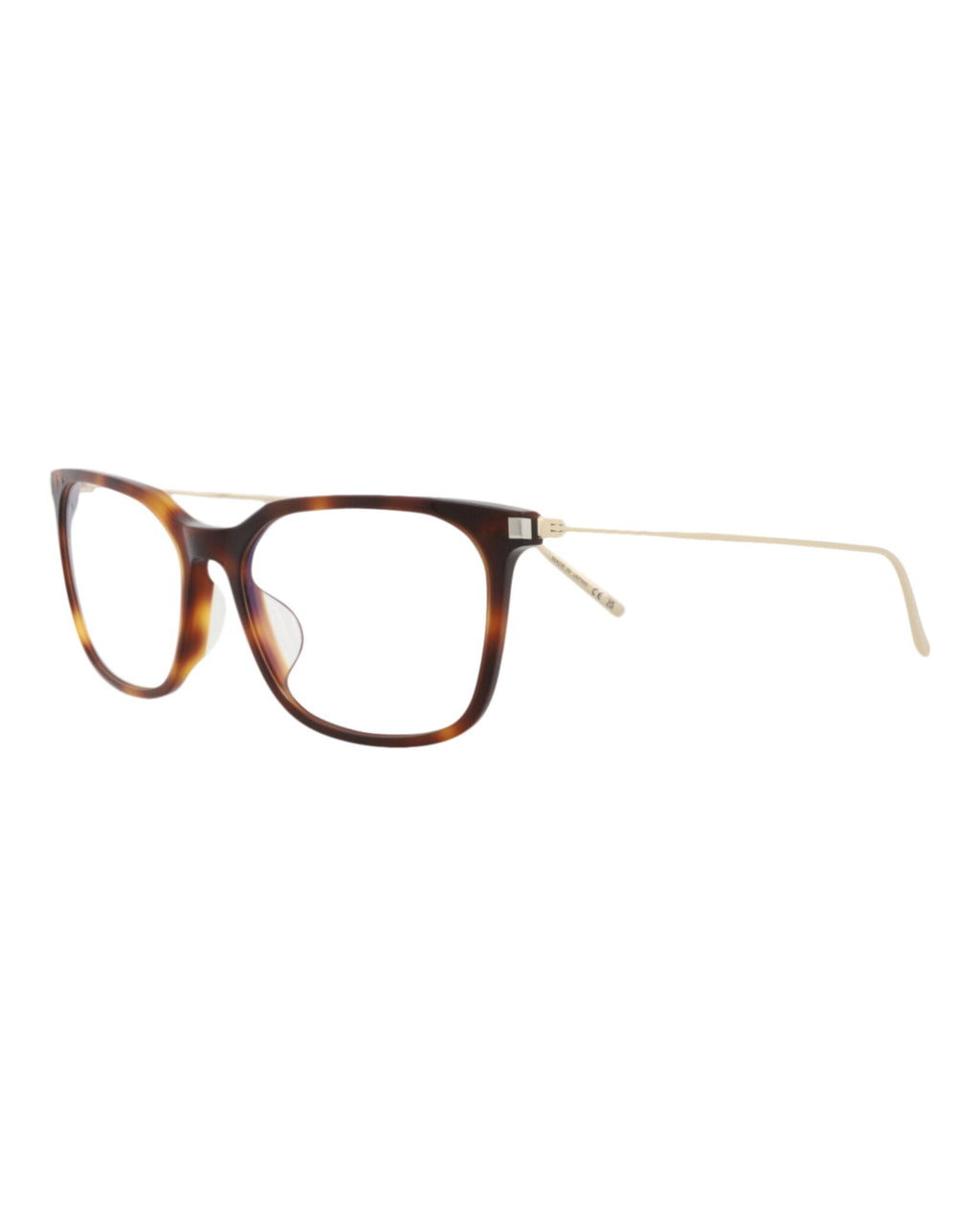 Saint Laurent Womens Square/Rectangle Havana Gold Transparent Fashion Designer Eyewear
