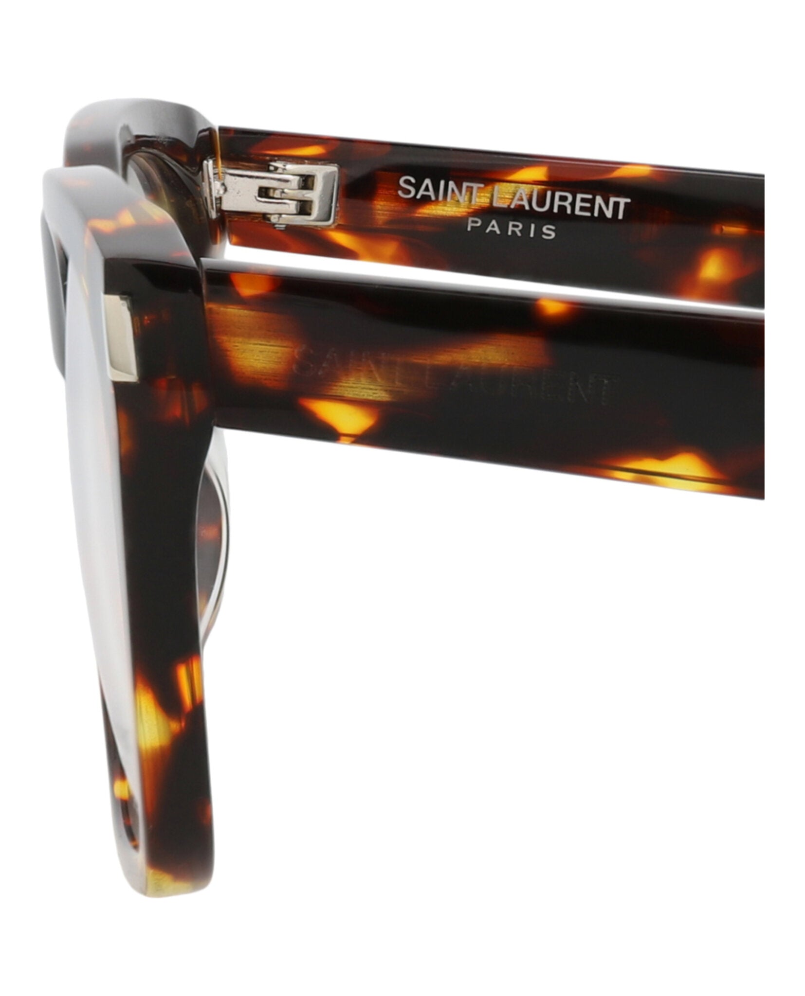 Saint Laurent Mens Square/Rectangle Havana Havana Transparent Fashion Designer Eyewear
