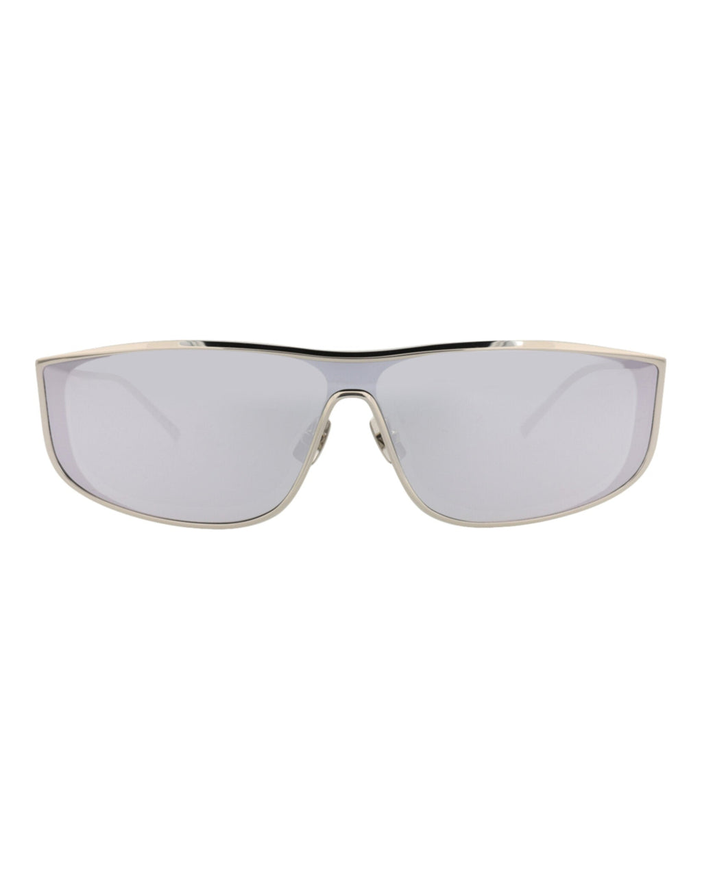 Saint Laurent Unisex Shield/Wrap Silver Silver Silver Fashion Designer Eyewear