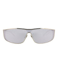 Saint Laurent Unisex Shield/Wrap Silver Silver Silver Fashion Designer Eyewear
