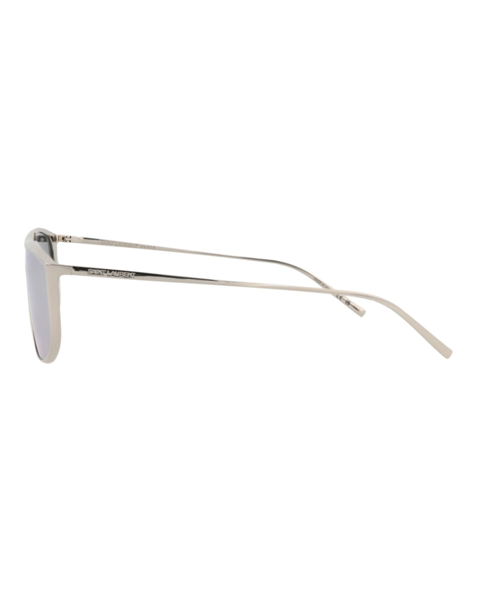 Saint Laurent Unisex Shield/Wrap Silver Silver Silver Fashion Designer Eyewear