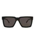 Saint Laurent Unisex Square/Rectangle Black Black Black Fashion Designer Eyewear