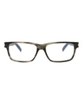 Saint Laurent Mens Square/Rectangle Havana Crystal Transparent Fashion Designer Eyewear