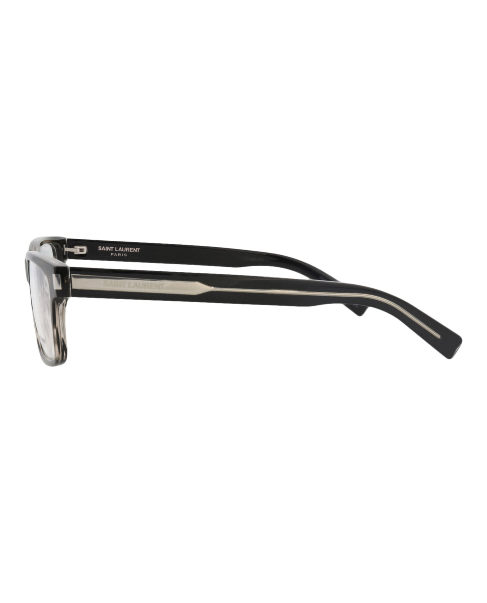 Saint Laurent Mens Square/Rectangle Havana Crystal Transparent Fashion Designer Eyewear