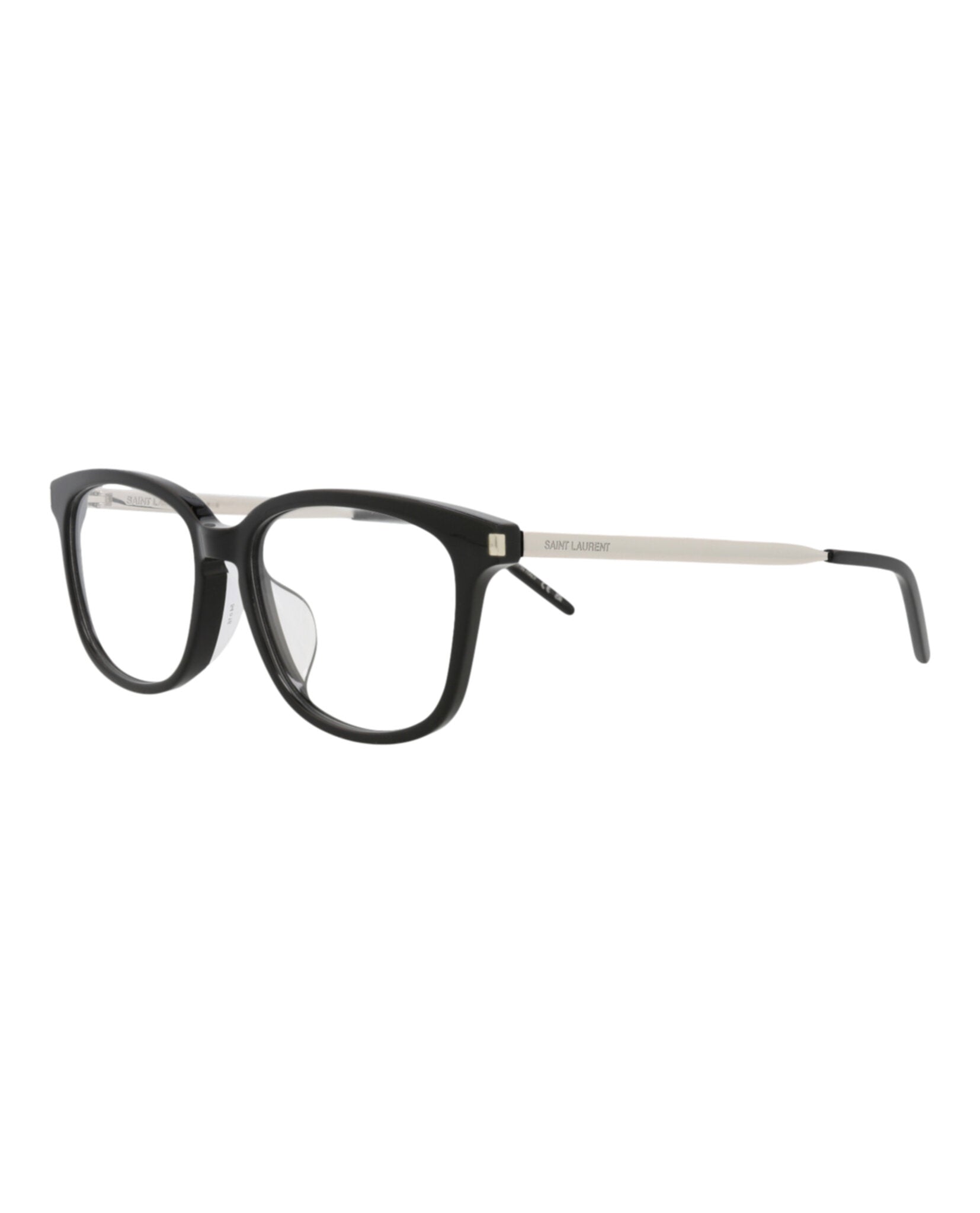 Saint Laurent Unisex Square/Rectangle Black Silver Transparent Fashion Designer Eyewear