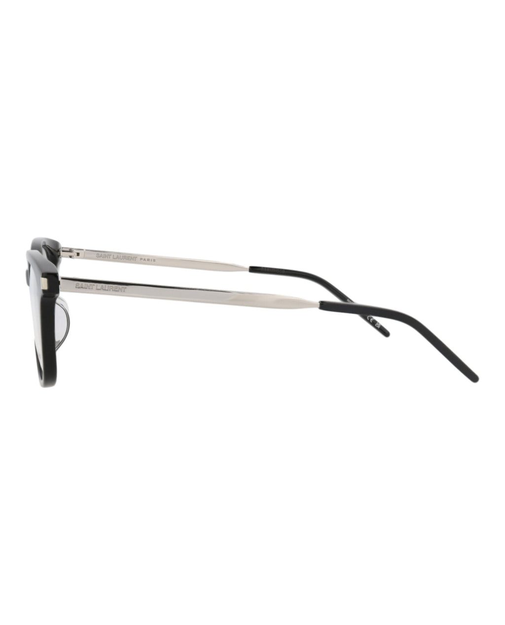 Saint Laurent Unisex Square/Rectangle Black Silver Transparent Fashion Designer Eyewear