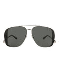 Saint Laurent Mens Aviator Silver Silver Grey Fashion Designer Eyewear
