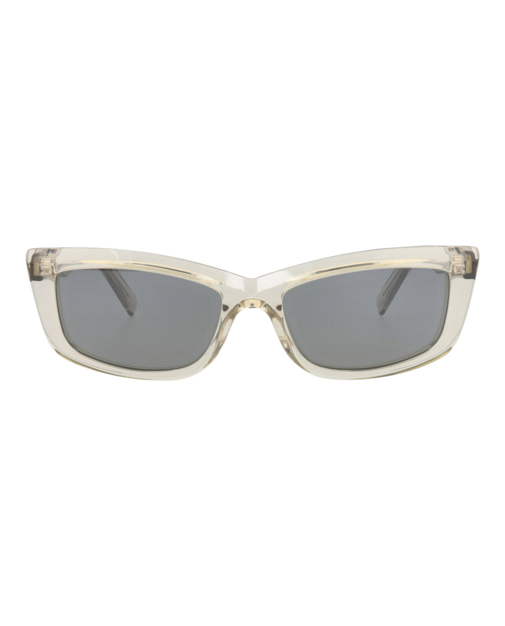 Saint Laurent Womens Cat Eye Beige Beige Silver Fashion Designer Eyewear