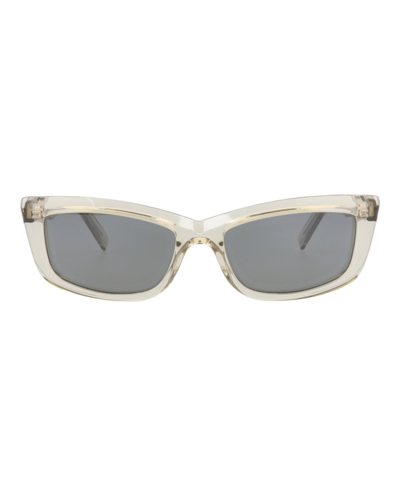 Saint Laurent Womens Cat Eye Beige Beige Silver Fashion Designer Eyewear