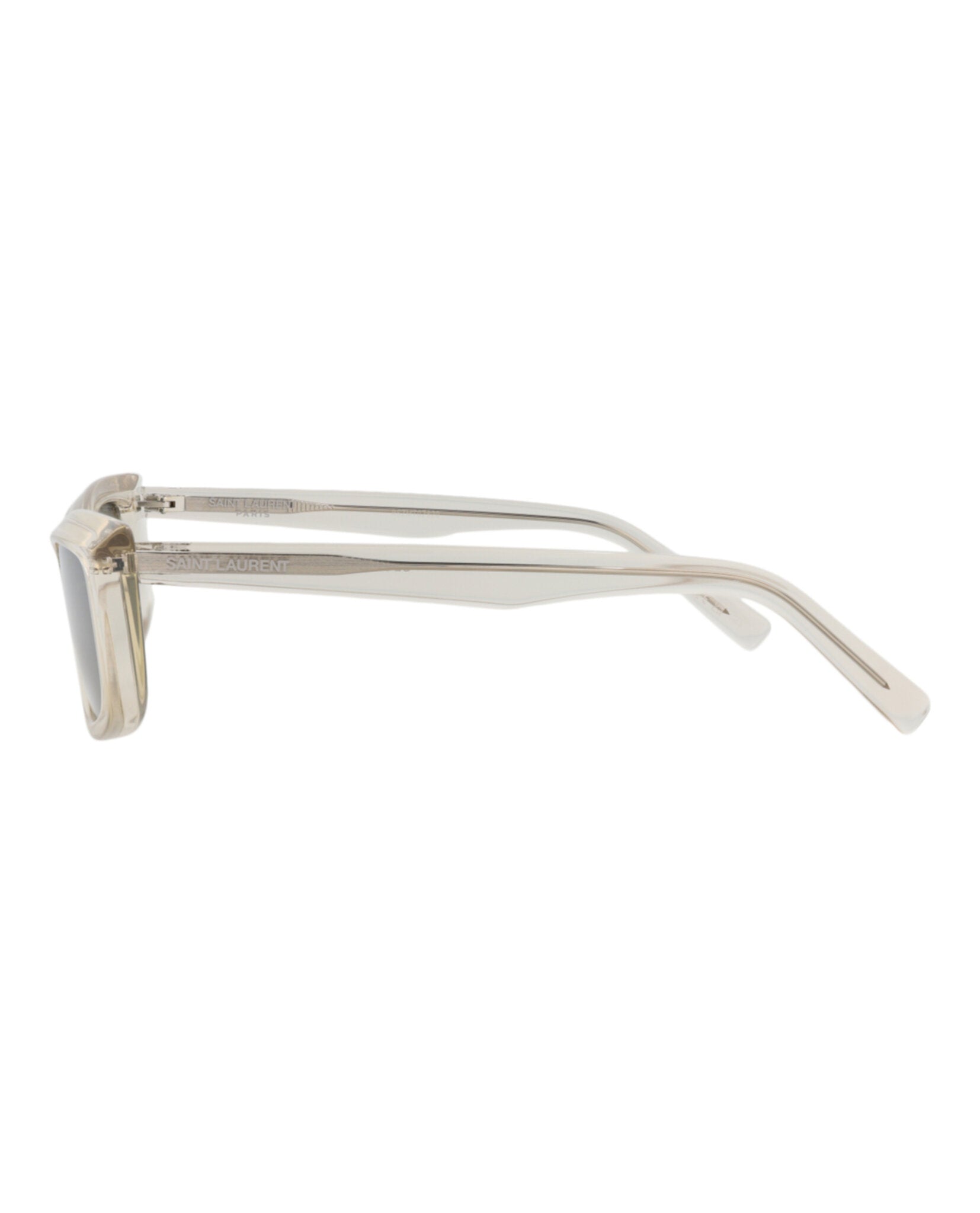Saint Laurent Womens Cat Eye Beige Beige Silver Fashion Designer Eyewear