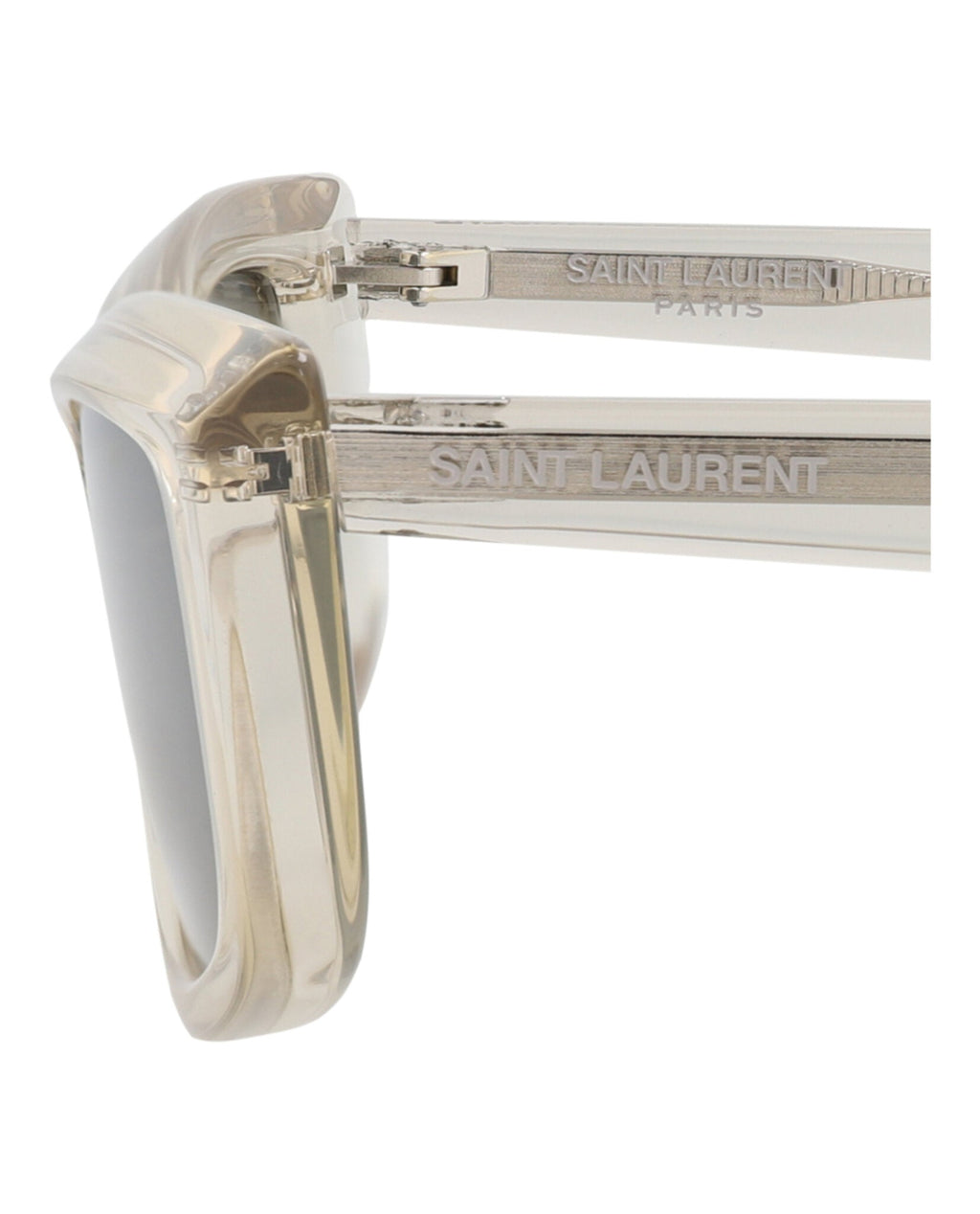 Saint Laurent Womens Cat Eye Beige Beige Silver Fashion Designer Eyewear