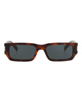 Saint Laurent Unisex Square/Rectangle Havana Crystal Black Fashion Designer Eyewear