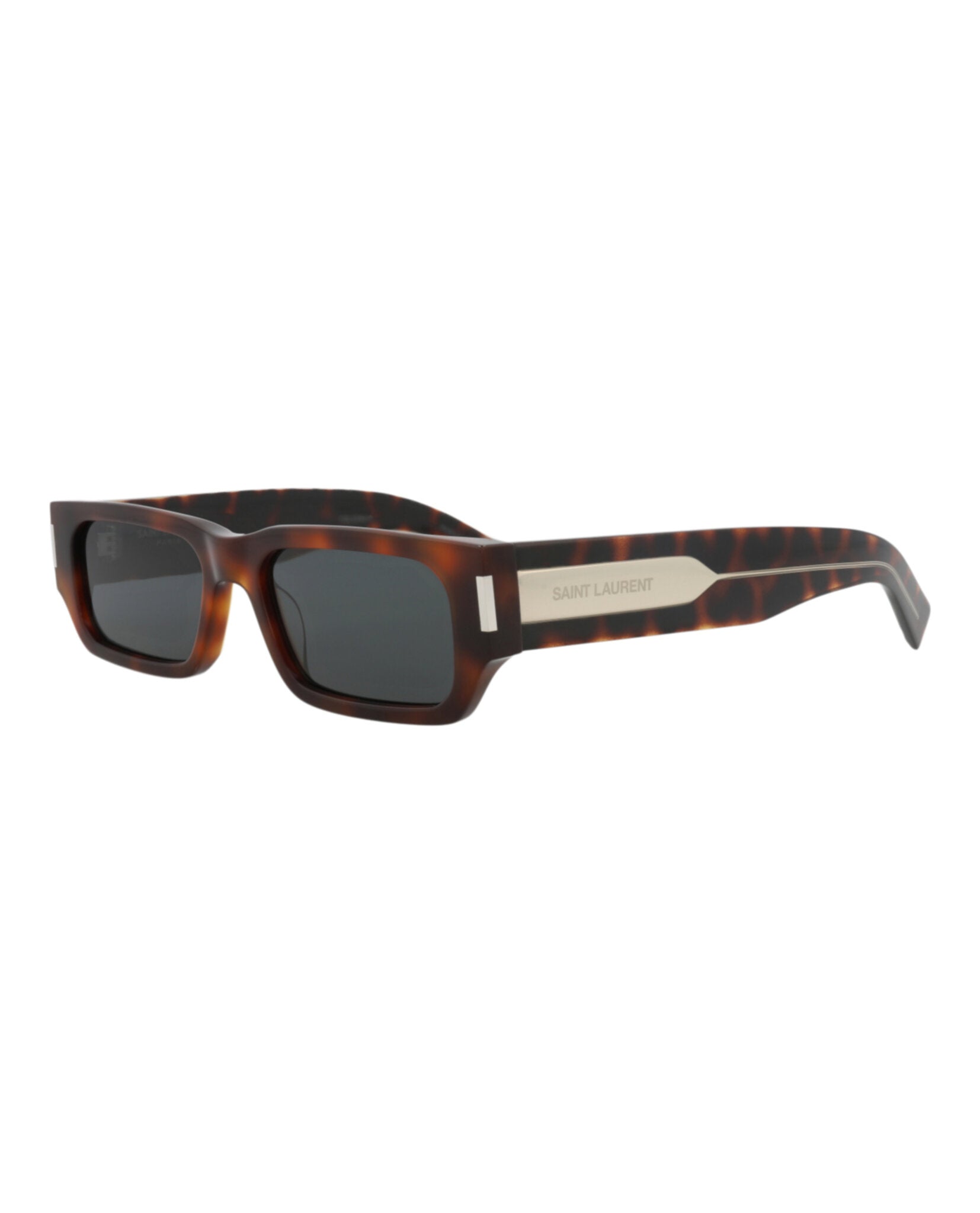 Saint Laurent Unisex Square/Rectangle Havana Crystal Black Fashion Designer Eyewear