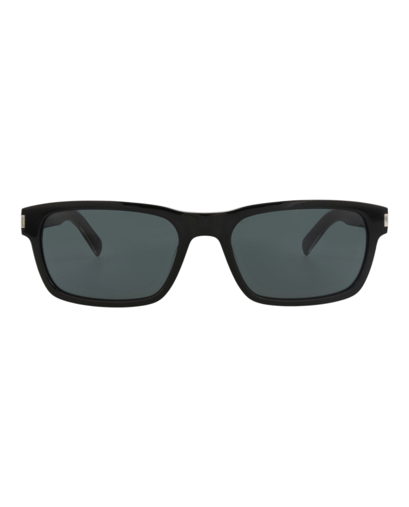 Saint Laurent Mens Square/Rectangle Black Crystal Black Fashion Designer Eyewear