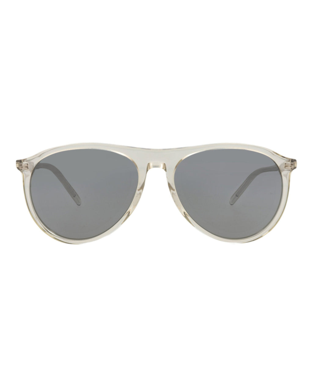 Saint Laurent Unisex Aviator Beige Beige Silver Fashion Designer Eyewear