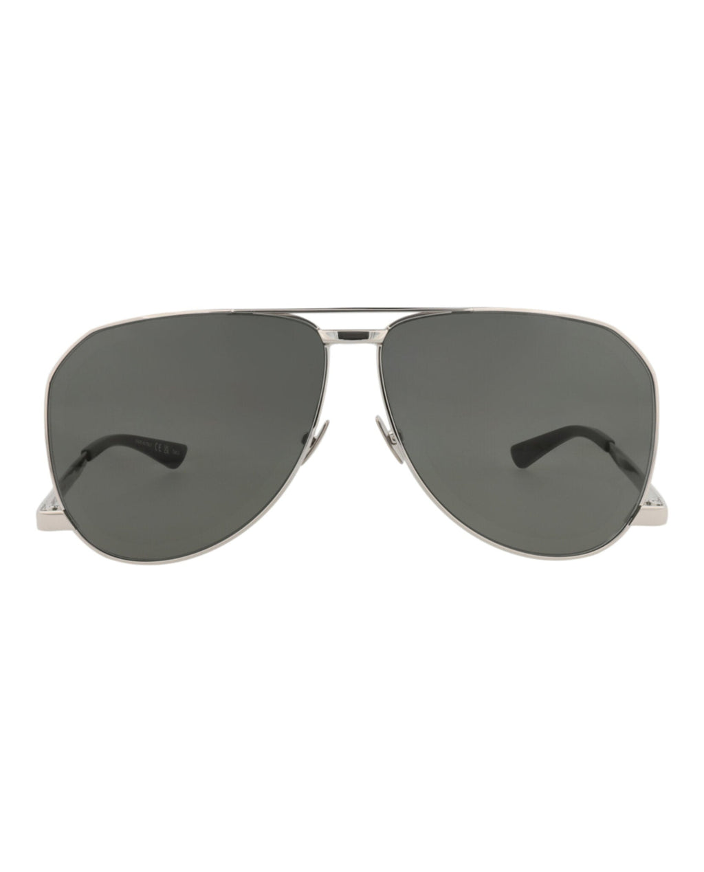 Saint Laurent Mens Aviator Silver Silver Grey Fashion Designer Eyewear