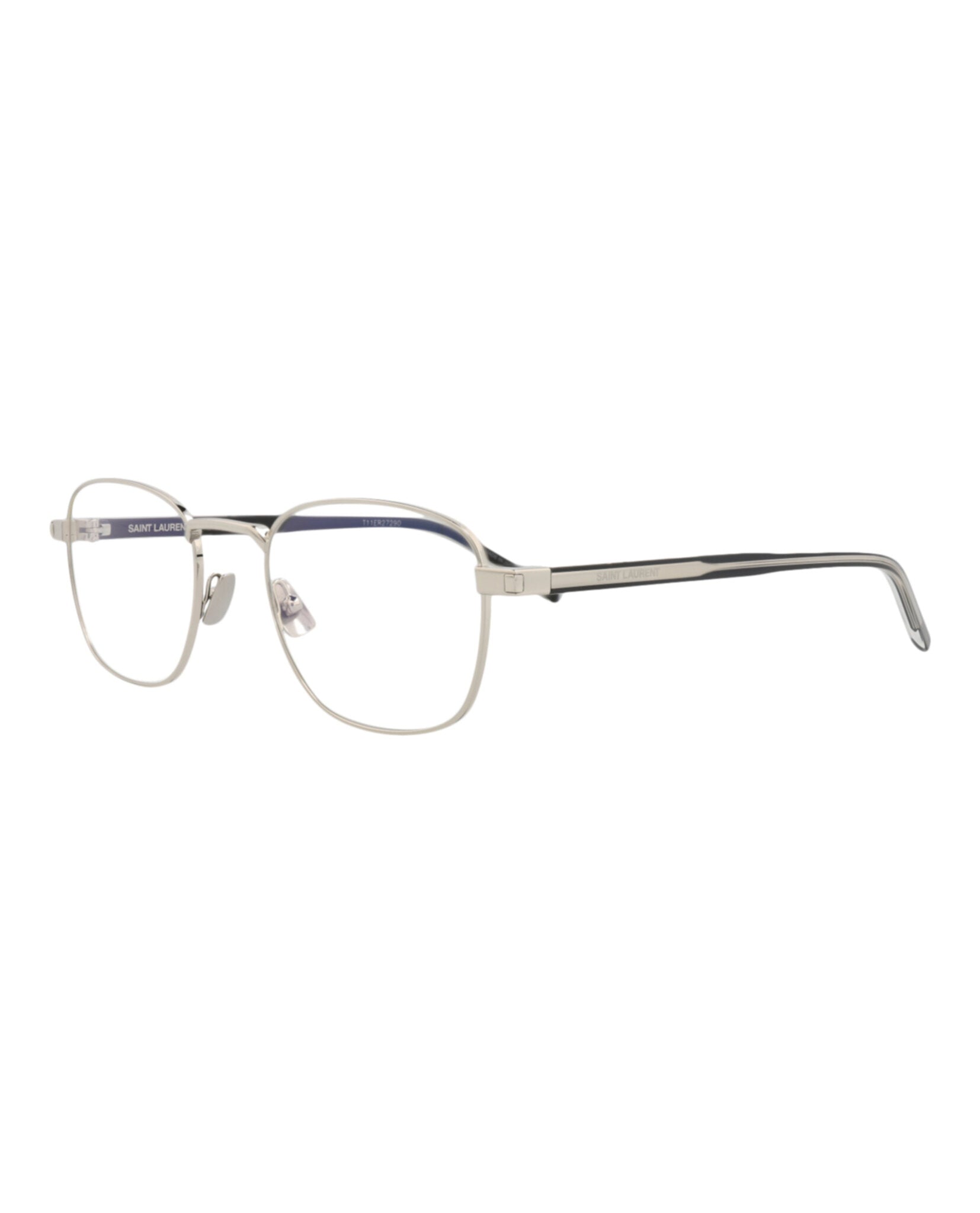 Saint Laurent Unisex Square/Rectangle Silver Crystal Transparent Fashion Designer Eyewear