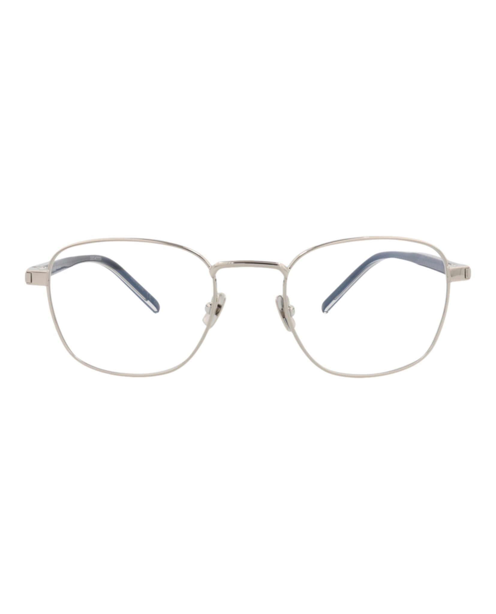 Saint Laurent Unisex Square/Rectangle Silver Crystal Transparent Fashion Designer Eyewear
