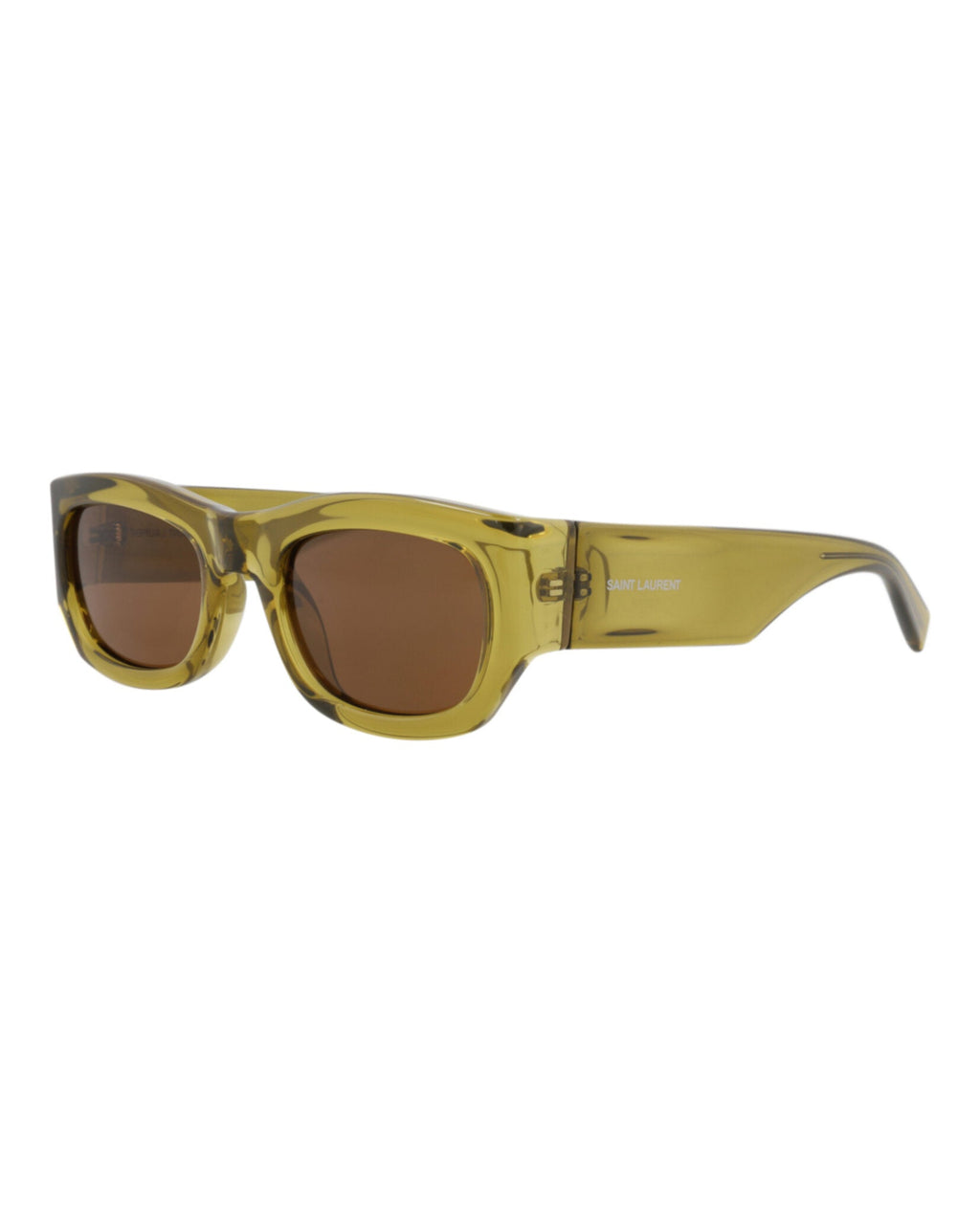 Saint Laurent Womens Round/Oval Green Green Brown Fashion Designer Eyewear