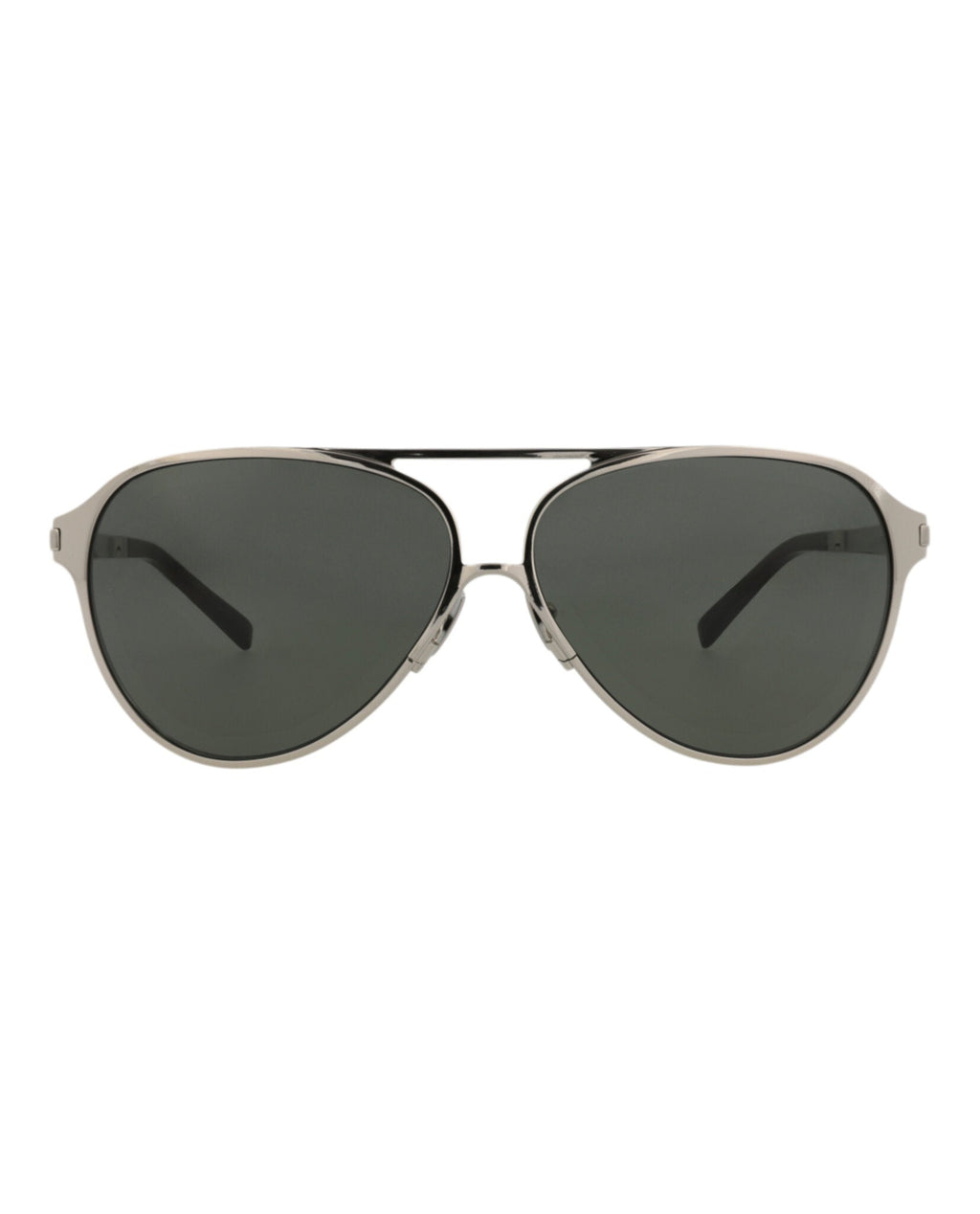 Saint Laurent Unisex Aviator Silver Silver Grey Fashion Designer Eyewear
