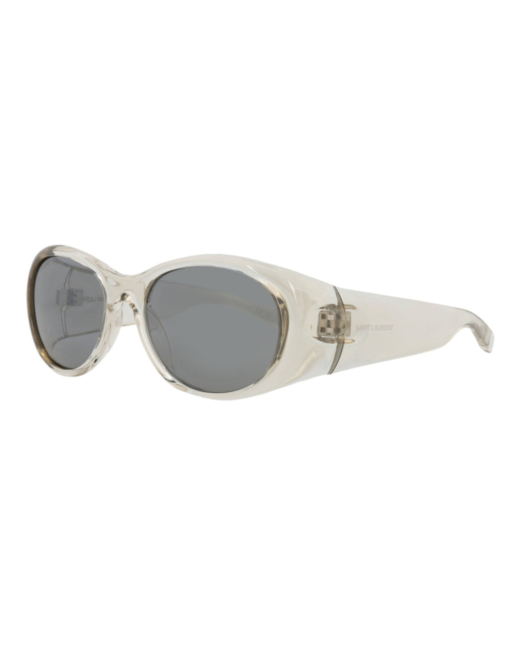 Saint Laurent Womens Round/Oval Beige Beige Silver Fashion Designer Eyewear