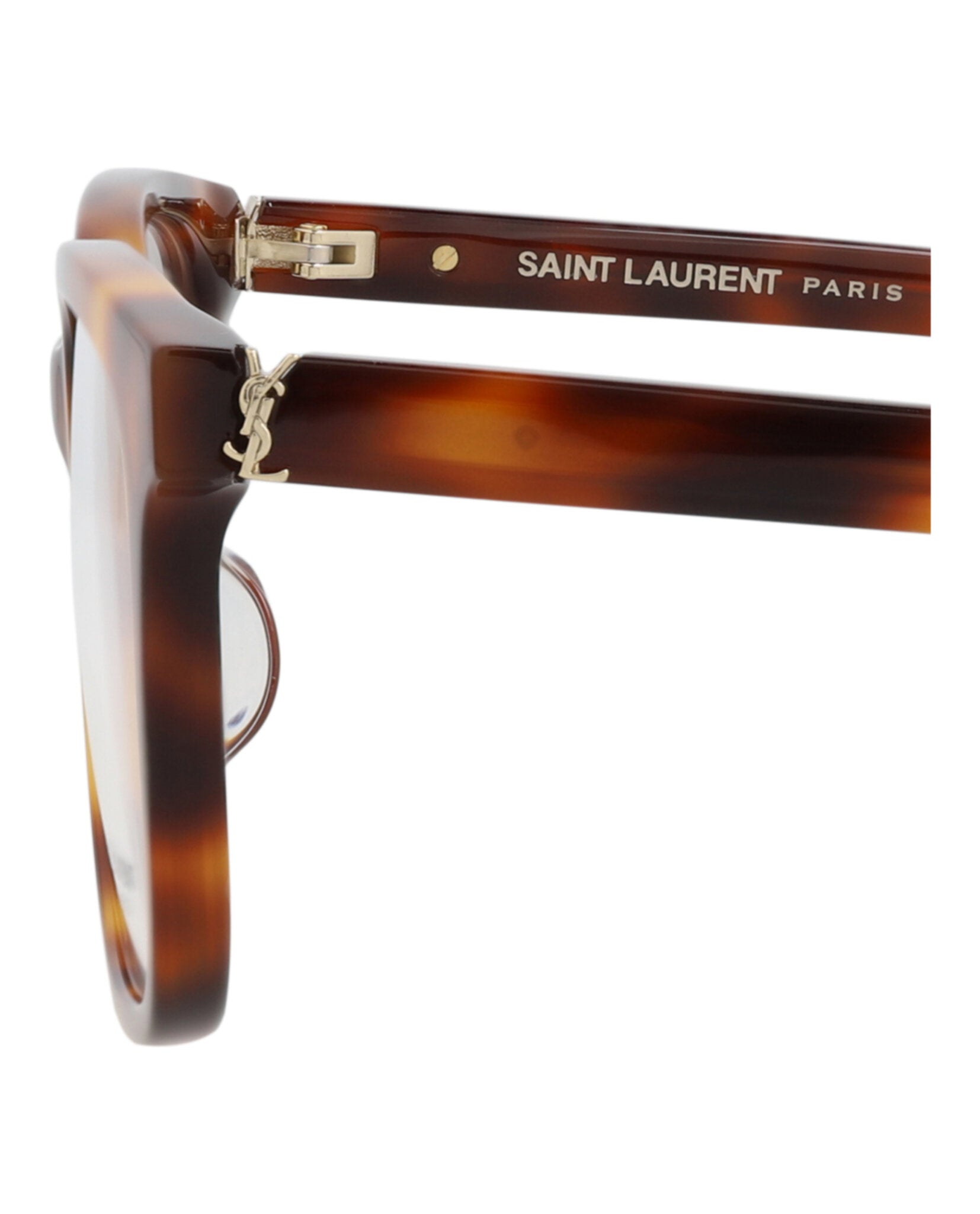 Saint Laurent Womens Square/Rectangle Havana Havana Transparent Fashion Designer Eyewear