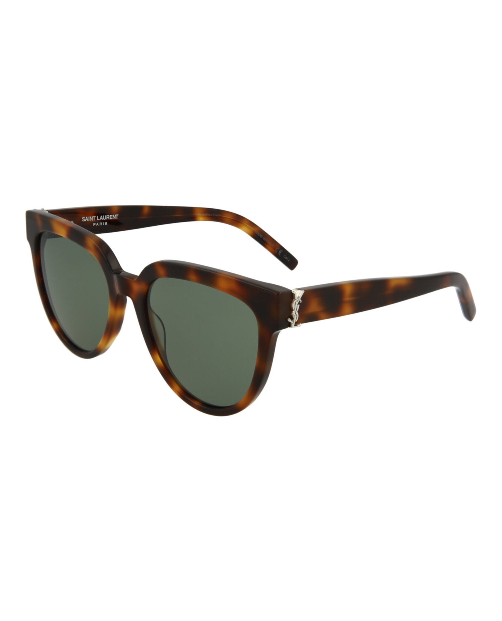 Saint Laurent Womens Cat Eye Havana Havana Green Fashion Designer Eyewear