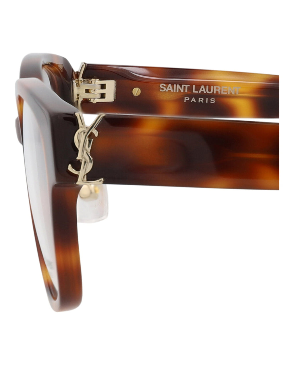Saint Laurent Womens Square/Rectangle Havana Havana Transparent Fashion Designer Eyewear