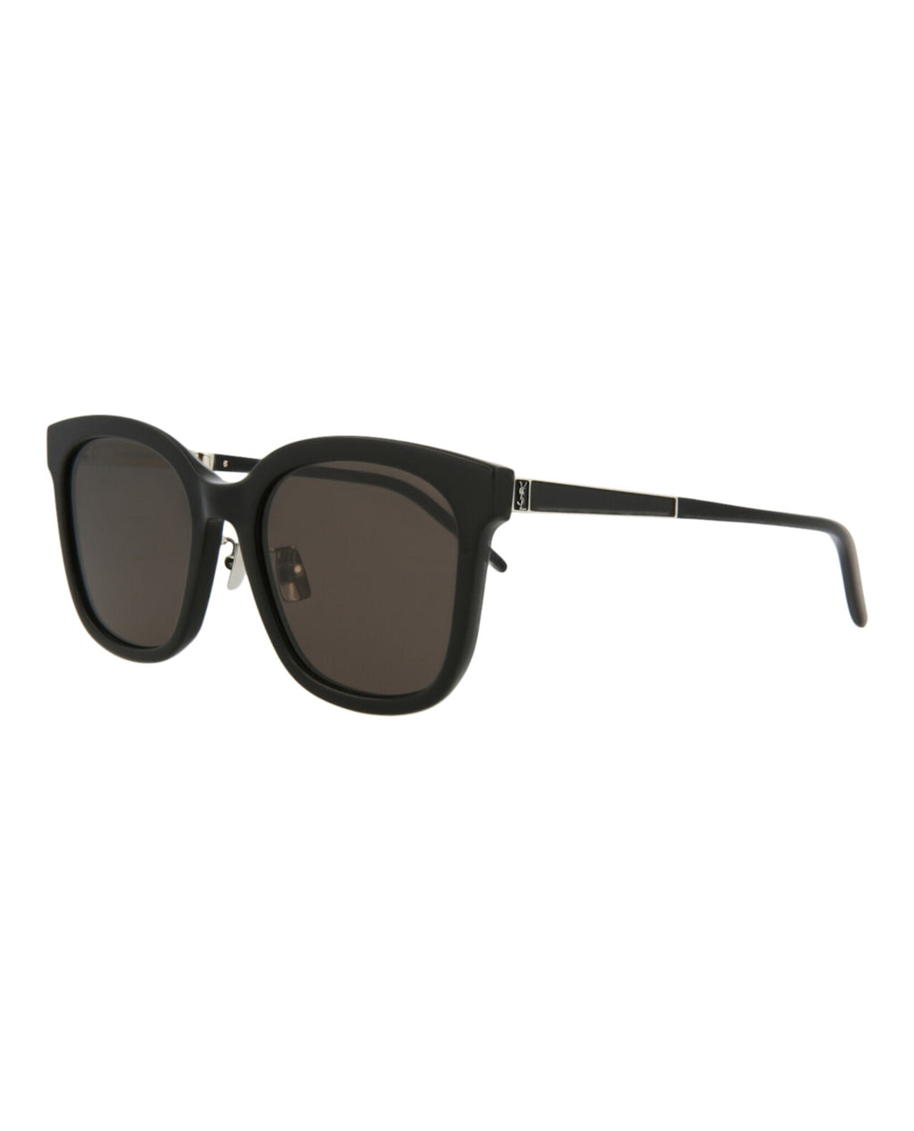 Saint Laurent Womens Square/Rectangle Black Silver Black Fashion Designer Eyewear