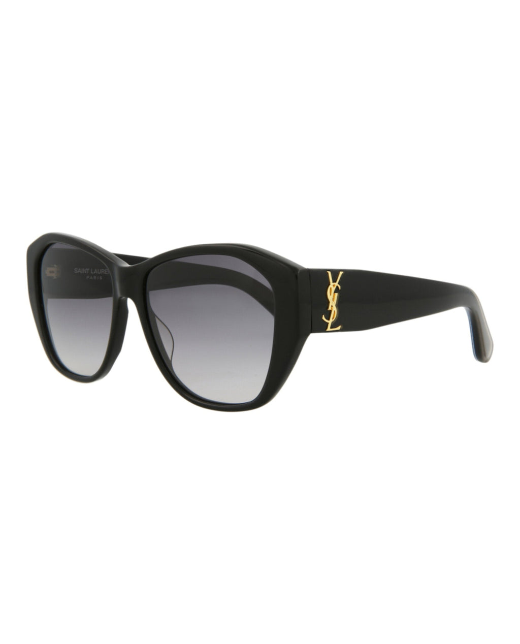 Saint Laurent Womens Round/Oval Black Black Grey Fashion Designer Eyewear