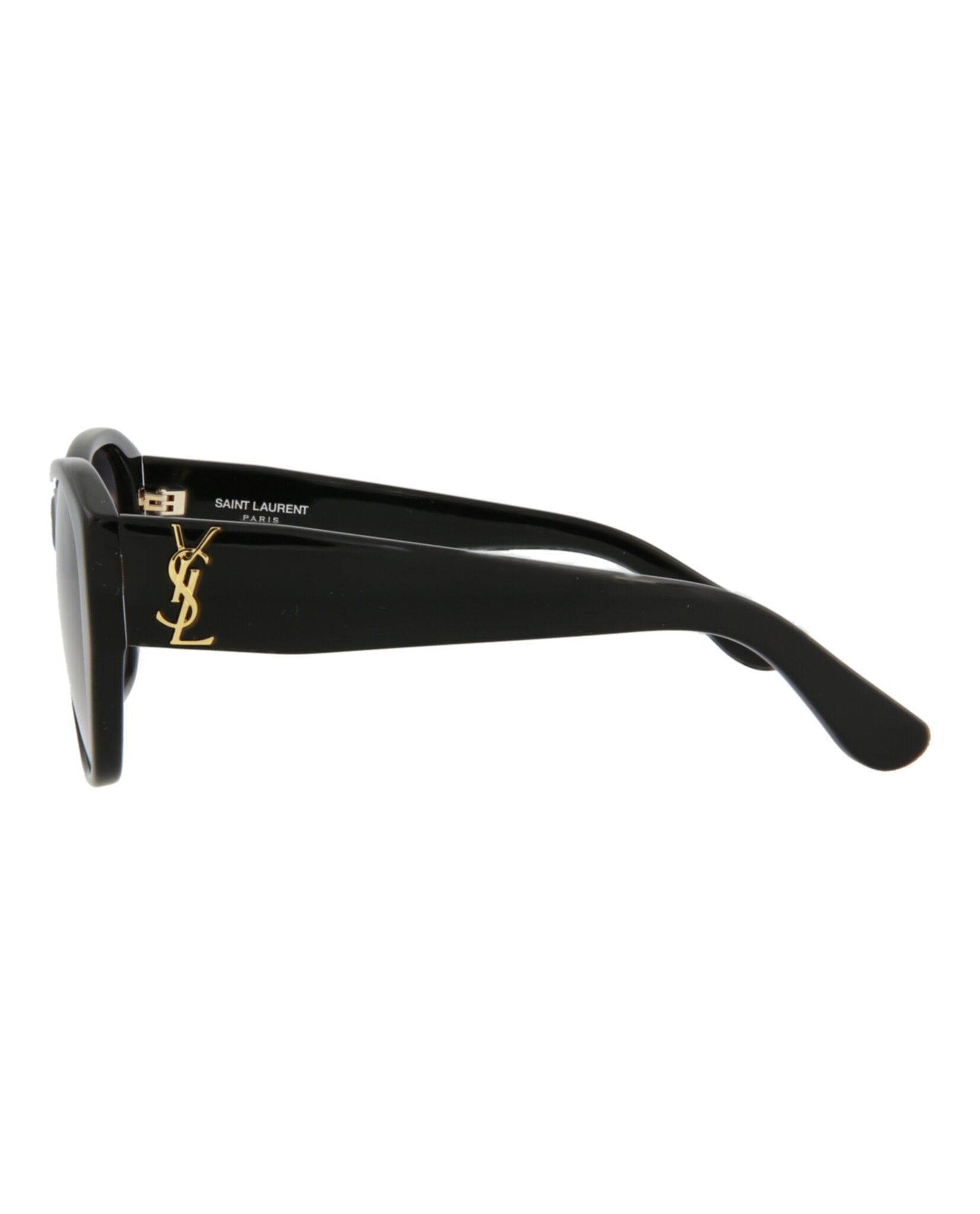 Saint Laurent Womens Round/Oval Black Black Grey Fashion Designer Eyewear