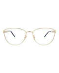 Saint Laurent Womens Cat Eye Gold Gold Transparent Fashion Designer Eyewear