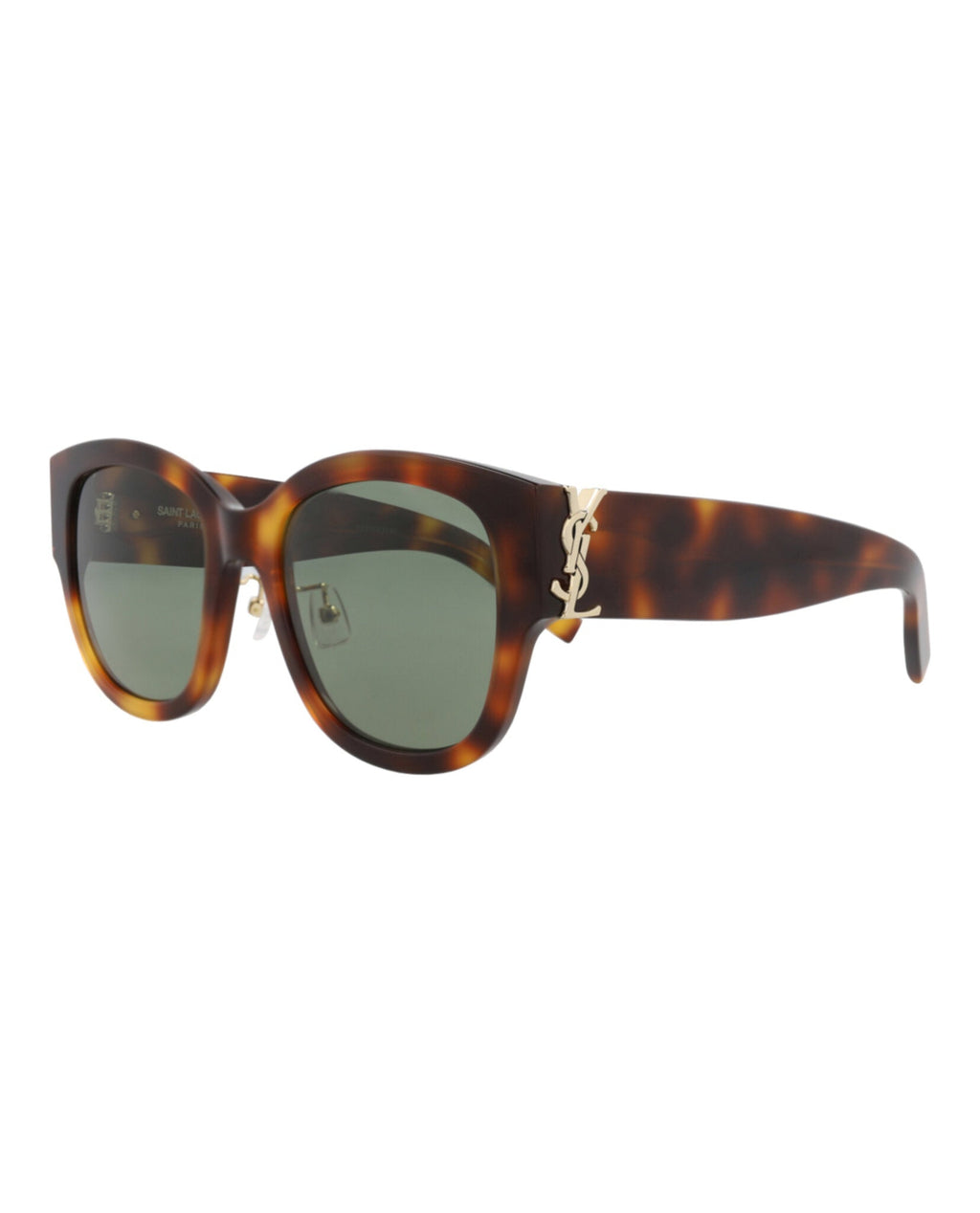 Saint Laurent Womens Cat Eye Havana Havana Green Fashion Designer Eyewear