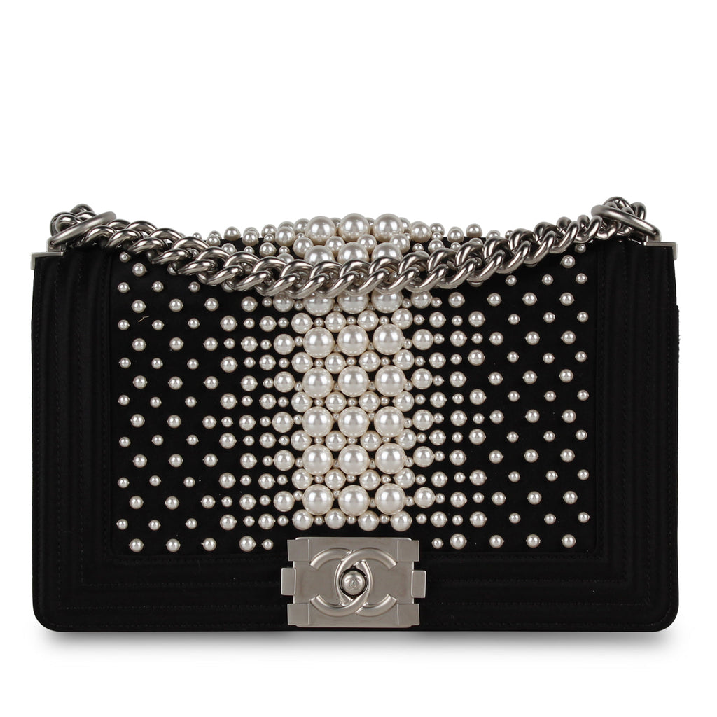 Chanel Pearl Satin Boy Bag - Old Medium