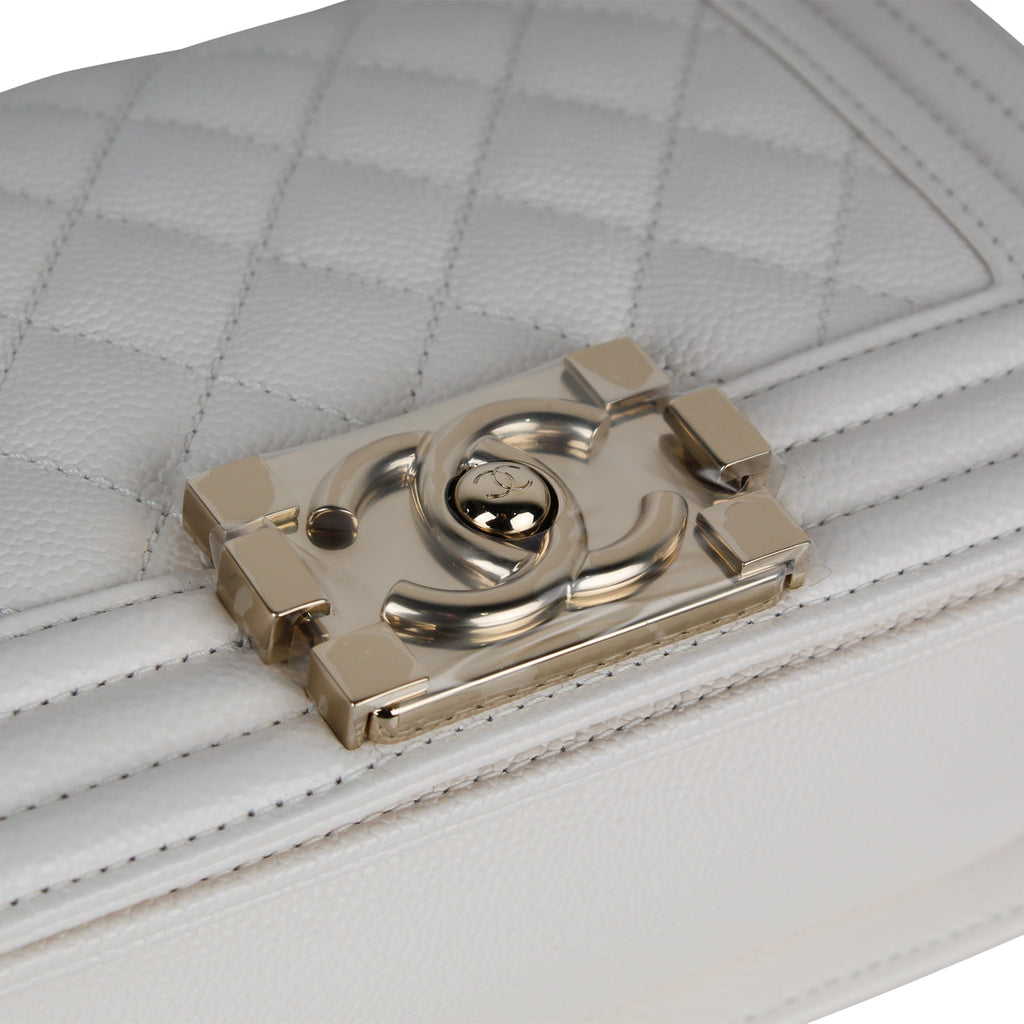 Chanel White Boy Bag - Small
