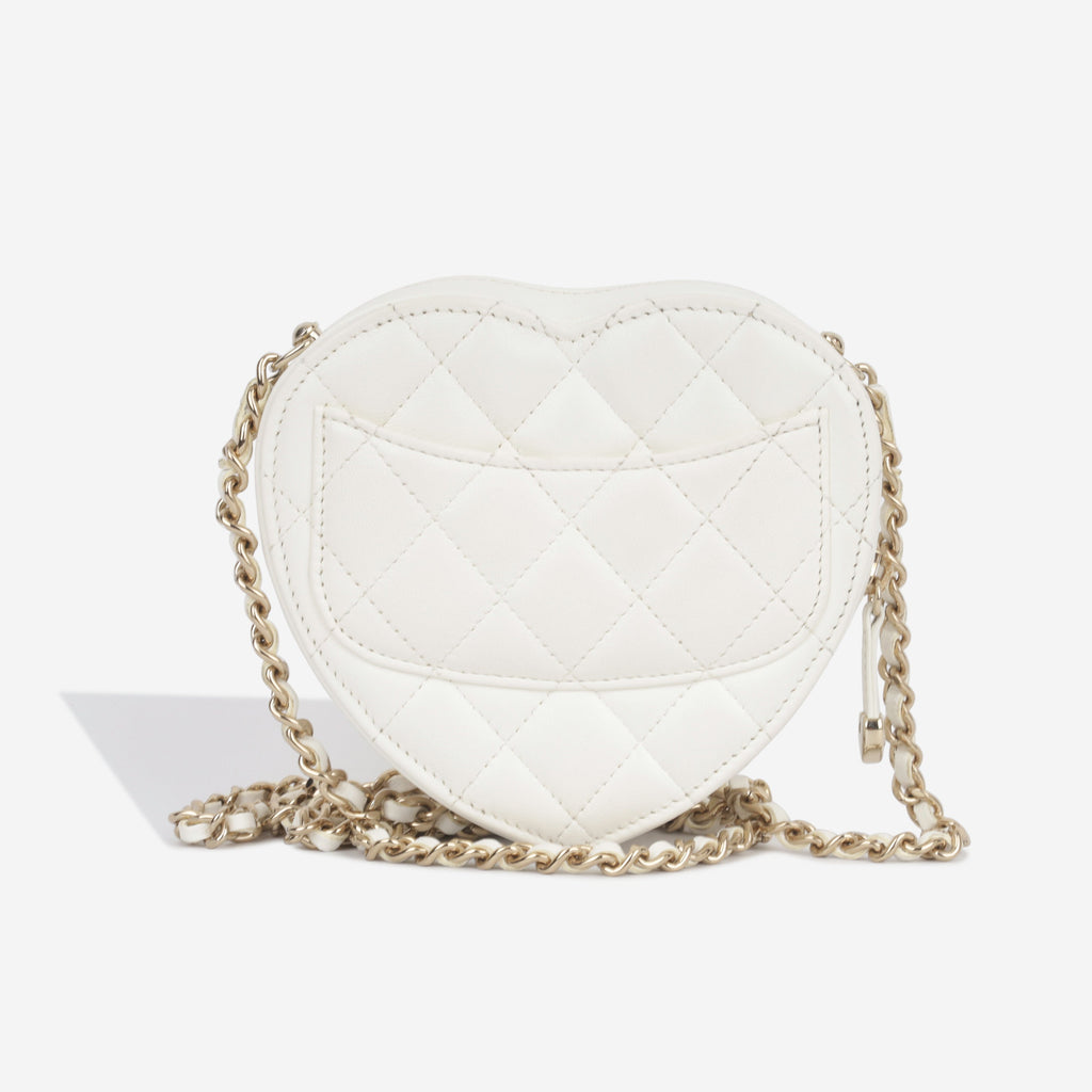 Chanel Small Heart Bag - White
