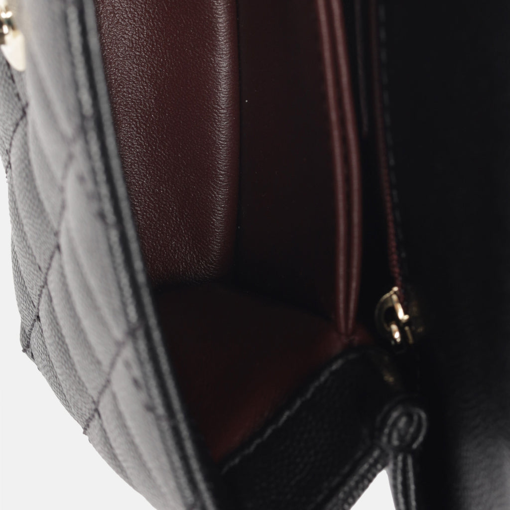 Chanel Mini Coco Handle - Black Caviar - Lizard Handle