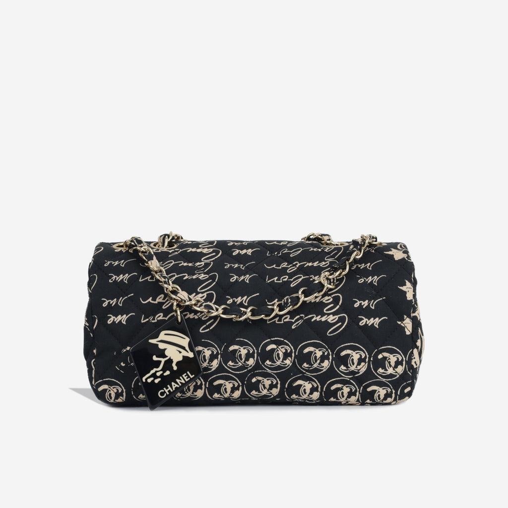 Chanel Vintage Coco Print Fabric Flap