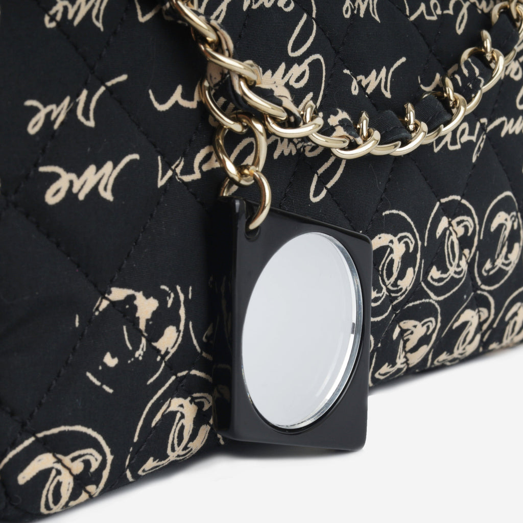Chanel Vintage Coco Print Fabric Flap