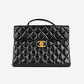 Chanel Vintage Portfolio Briefcase - Black Patent