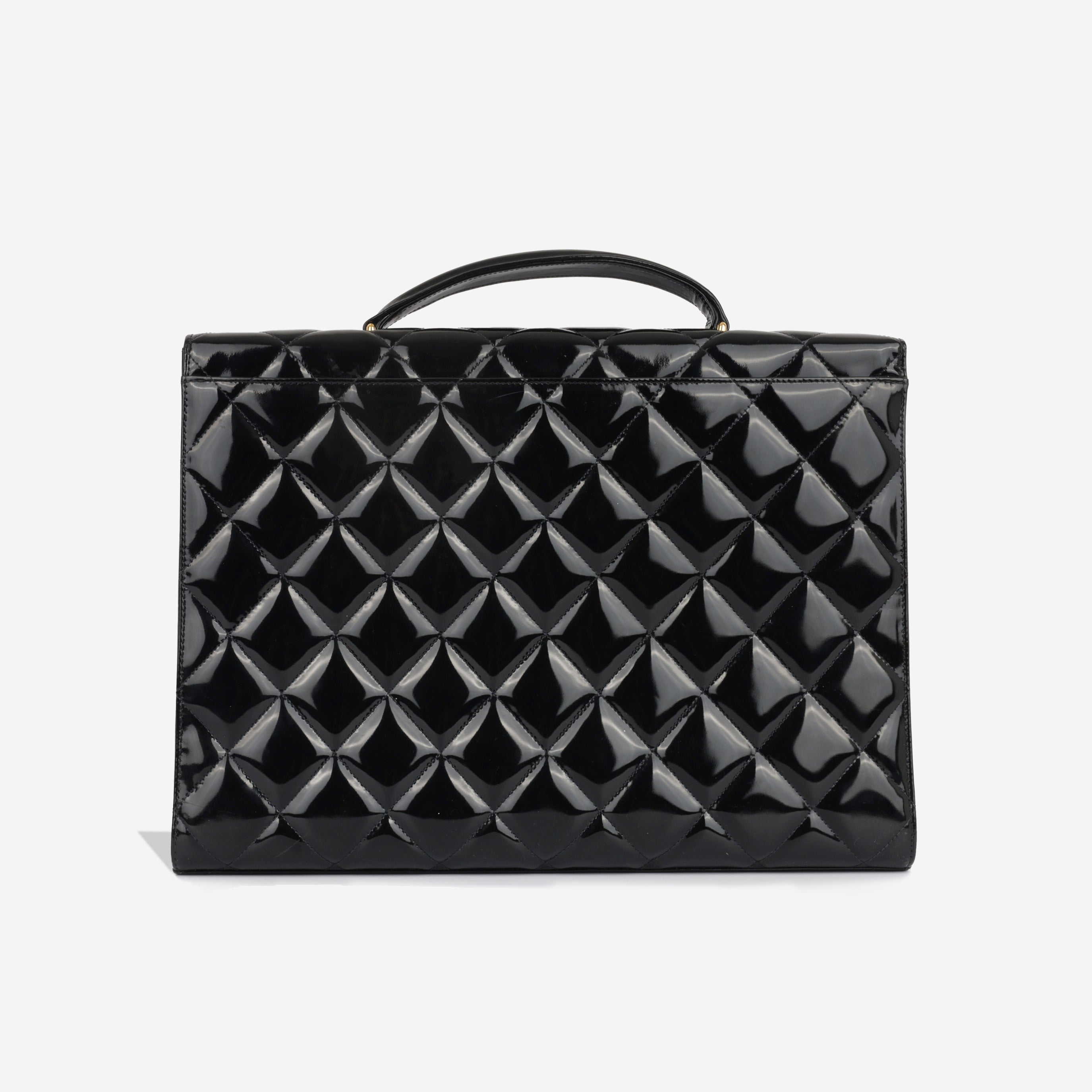 Chanel Vintage Portfolio Briefcase - Black Patent