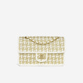 Chanel Cruise Woven Flap - Metallic Gold/White