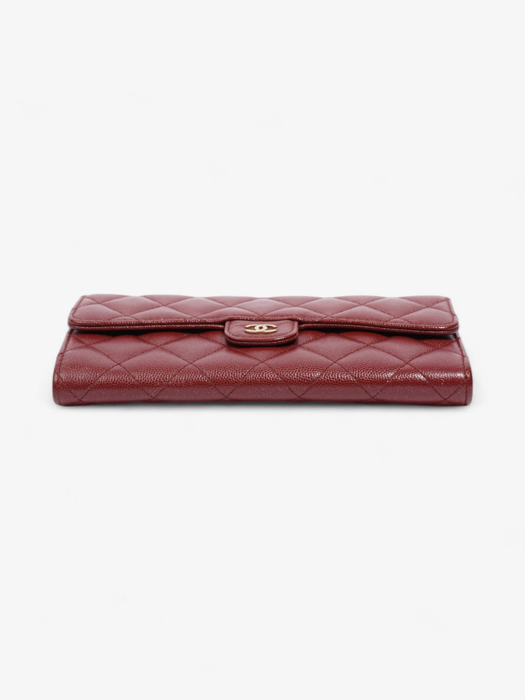Chanel Trifold Wallet Dark Red / Gold Caviar Leather